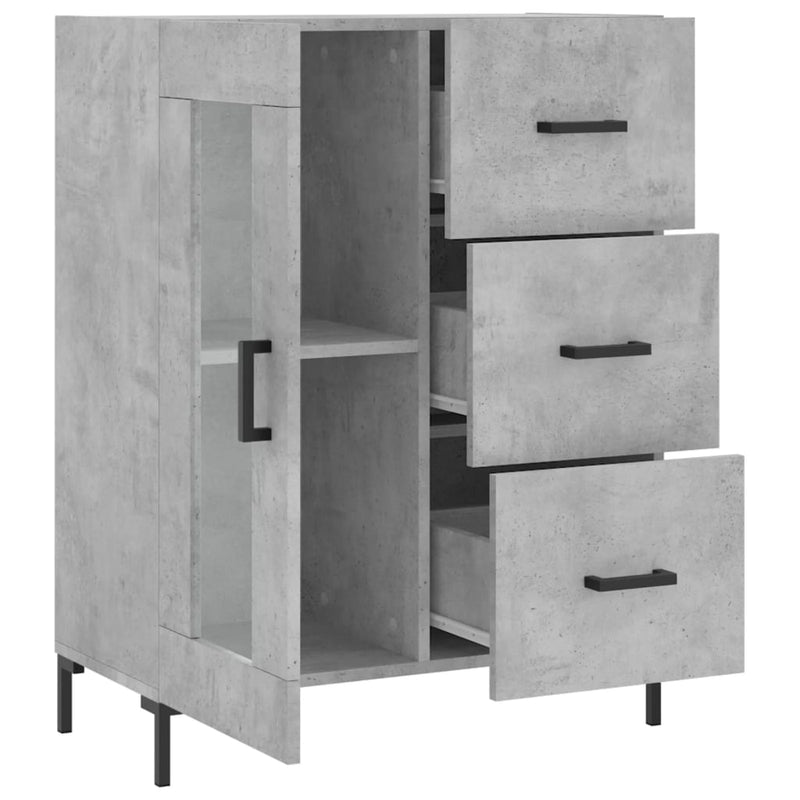 Sideboard Concrete Grey 69.5x34x90 cm Engineered Wood