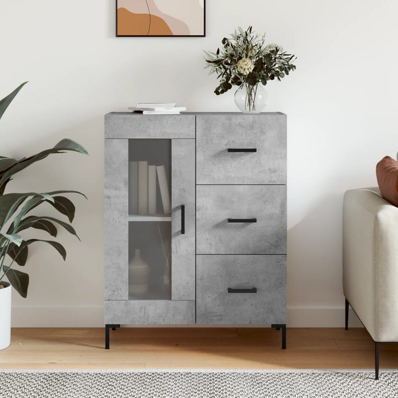 Sideboard Concrete Grey 69.5x34x90 cm Engineered Wood