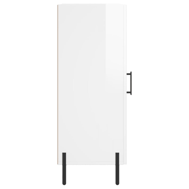 Sideboard High Gloss White 34.5x34x90 cm Engineered Wood
