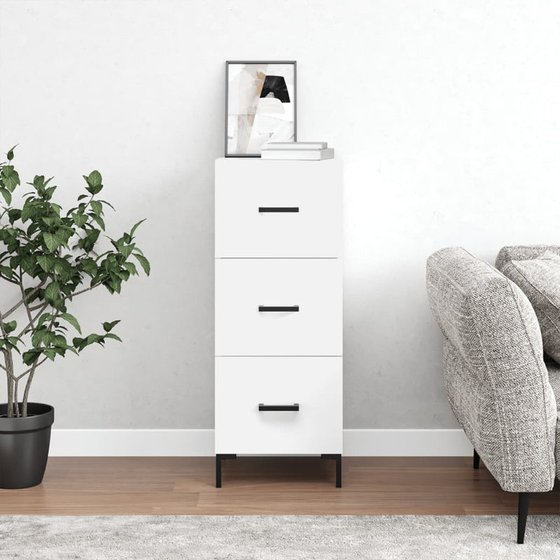 Sideboard White 34.5x34x90 cm Engineered Wood