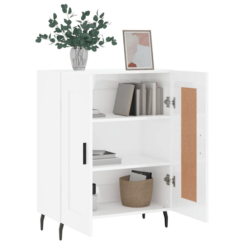 Sideboard High Gloss White 69.5x34x90 cm Engineered Wood
