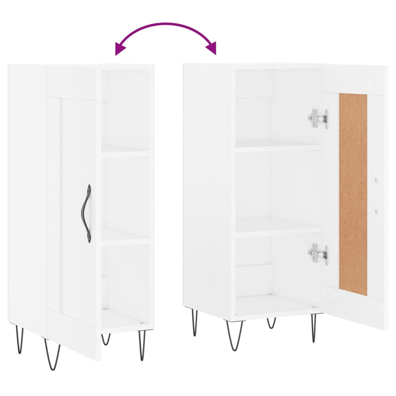 Sideboard White 34.5x34x90 cm Engineered Wood