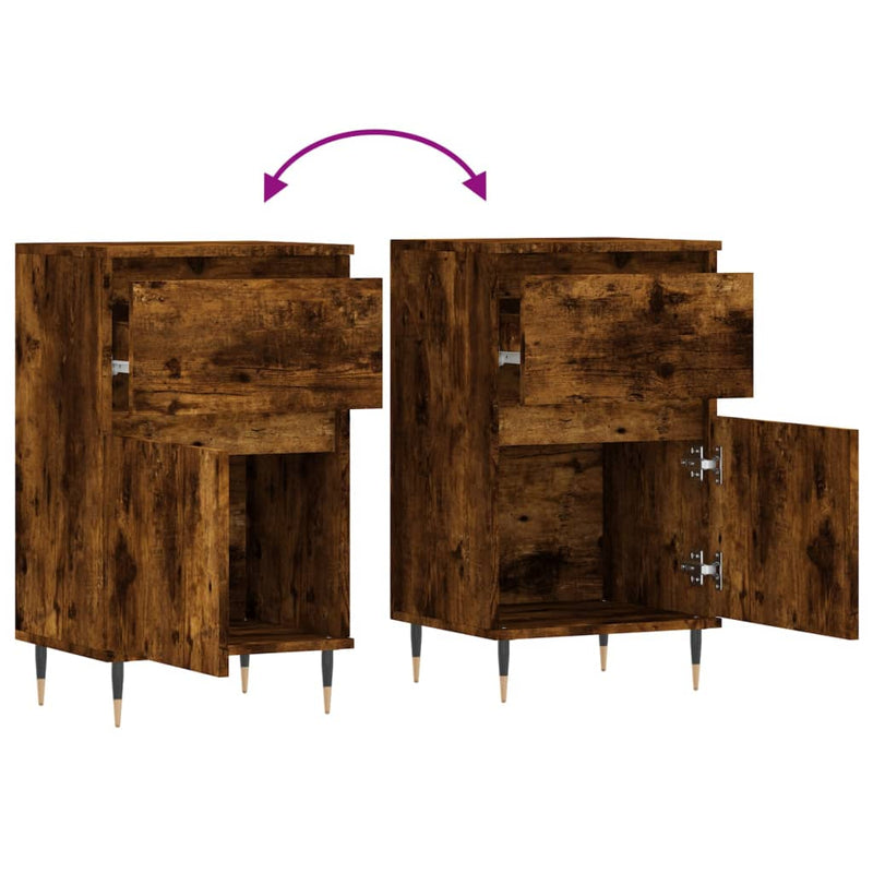 Sideboards 2 pcs Smoked Oak 40x35x70 cm Engineered Wood