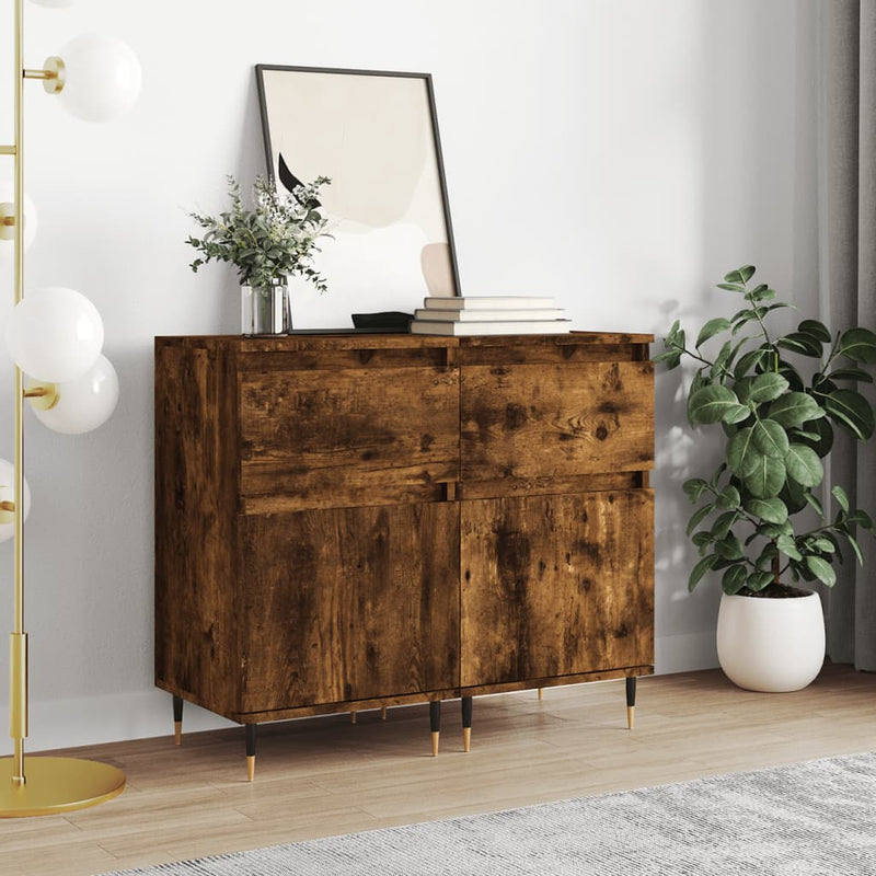 Sideboards 2 pcs Smoked Oak 40x35x70 cm Engineered Wood