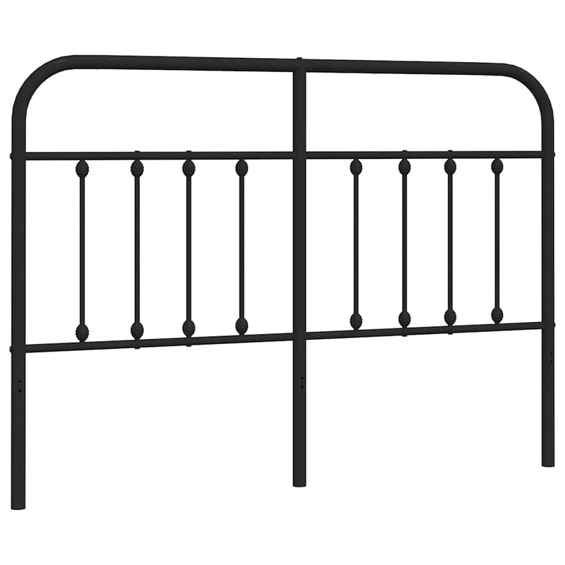 Metal Headboard Black 135 cm
