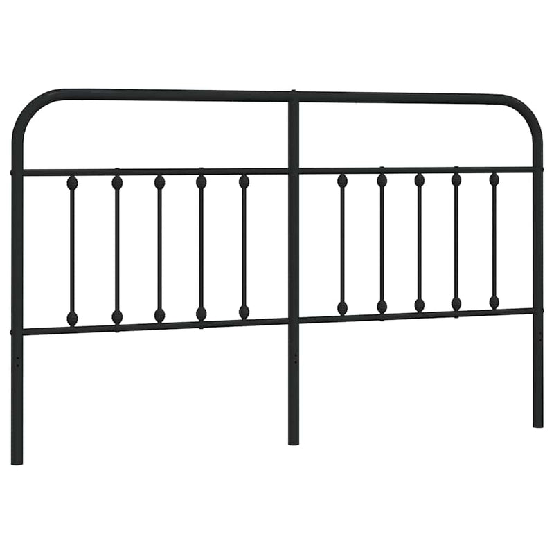 Metal Headboard Black 180 cm