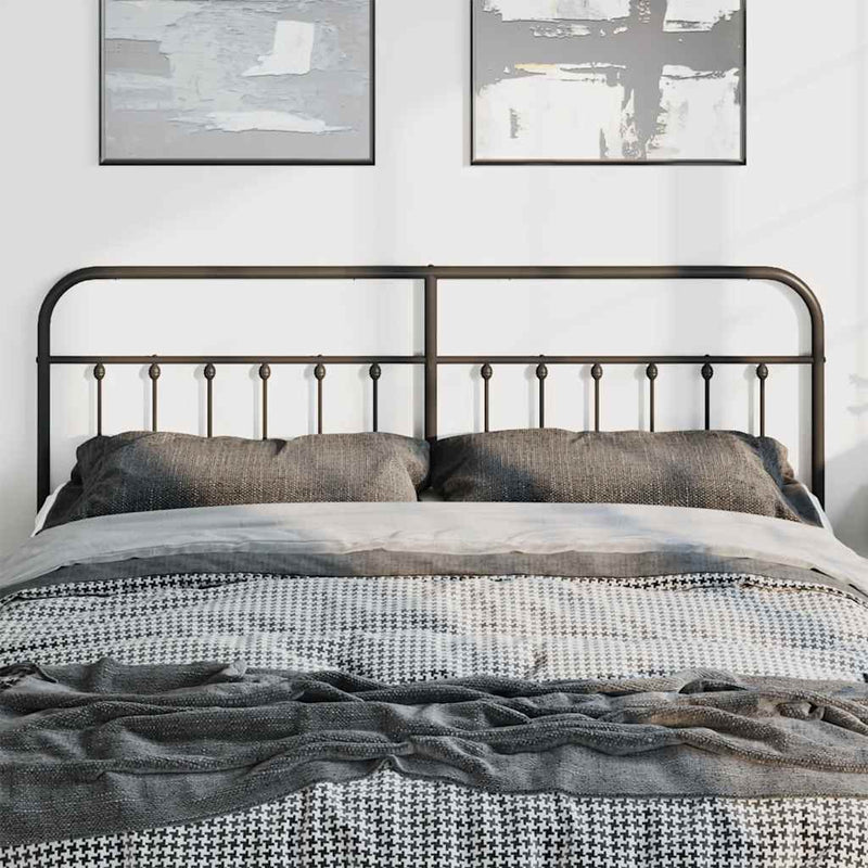 Metal Headboard Black 180 cm