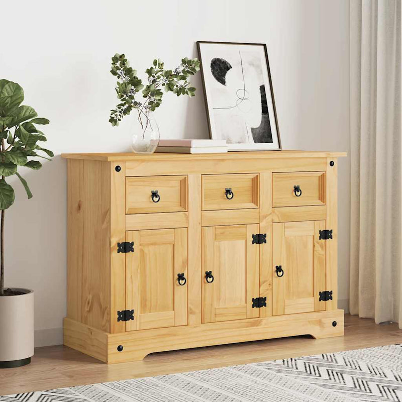 Sideboard "Corona" Brown 112x44x78 cm Solid Wood Mexican Pine