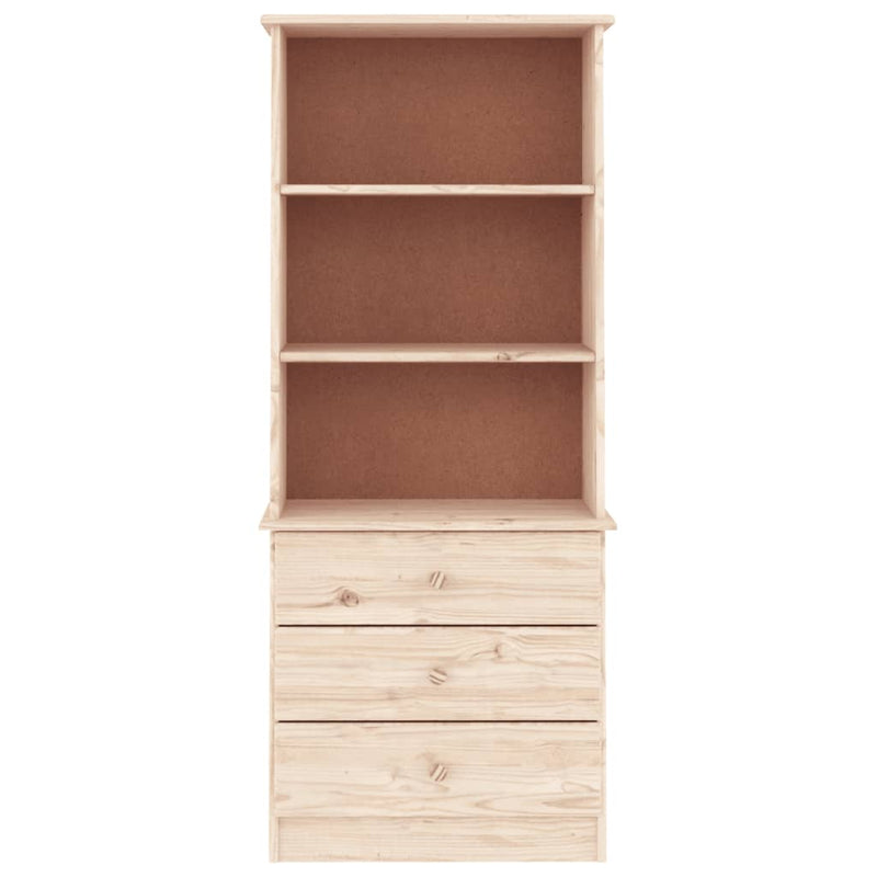 Bookcase with Drawers ALTA 60x35x142 cm Solid Wood Pine