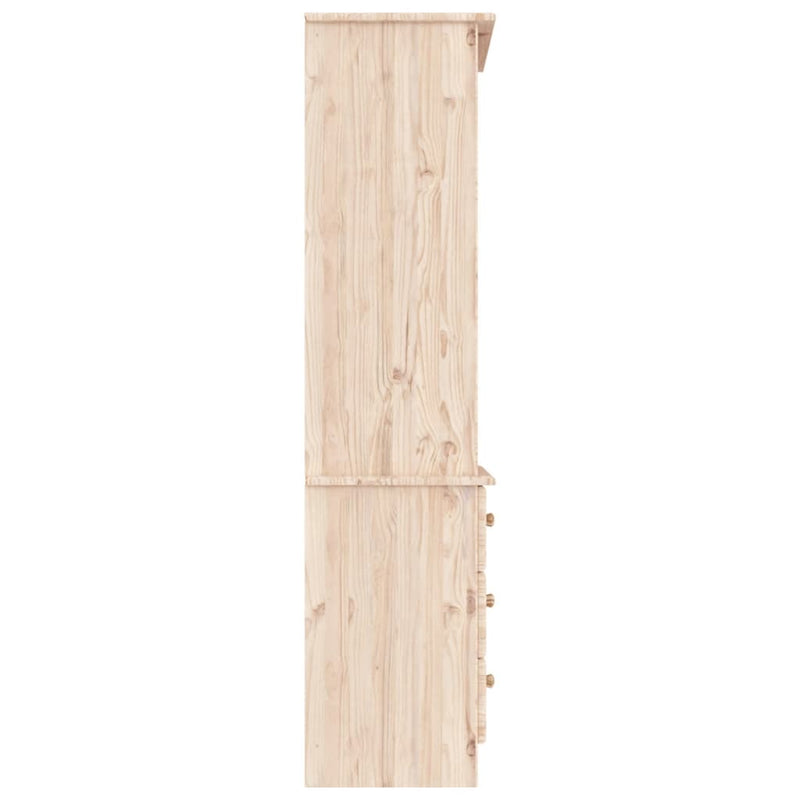 Bookcase with Drawers ALTA 60x35x142 cm Solid Wood Pine
