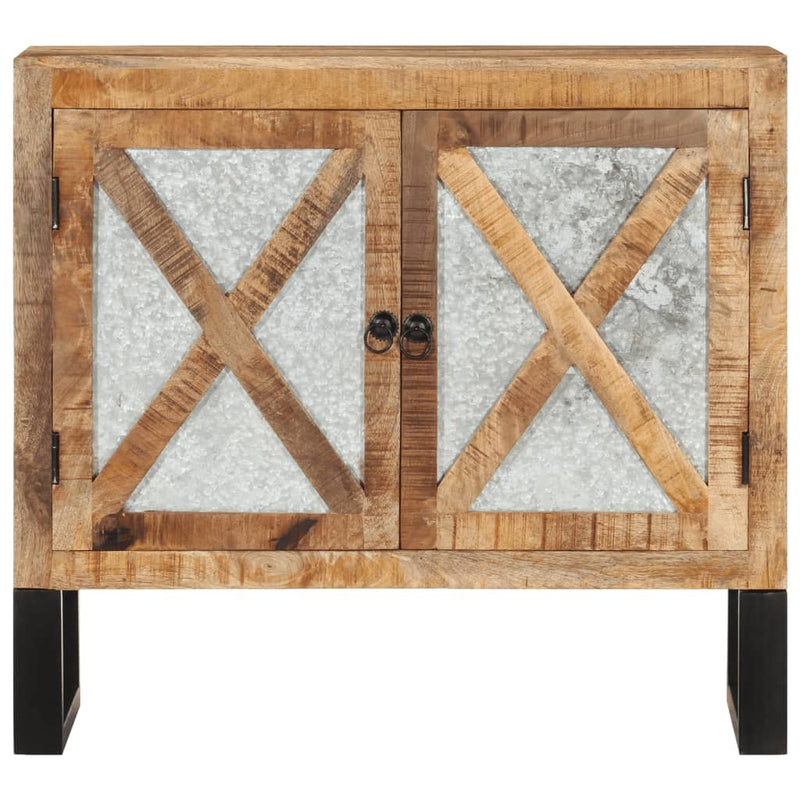 Sideboard 80x30x71 cm Solid Rough Wood Mango and Metal