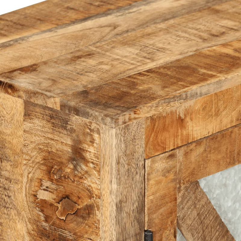 Sideboard 80x30x71 cm Solid Rough Wood Mango and Metal