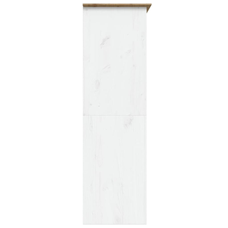 Wardrobe BODO White and Brown 151.5x52x176.5cm Solid Wood Pine
