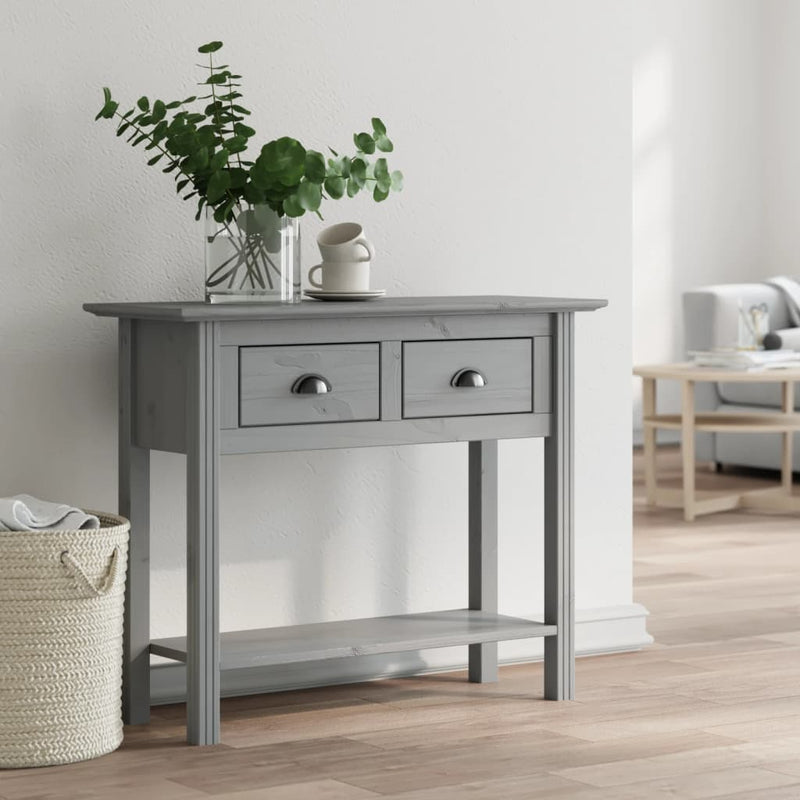 Console Table BODO Grey 90x34.5x73 cm Solid Wood Pine
