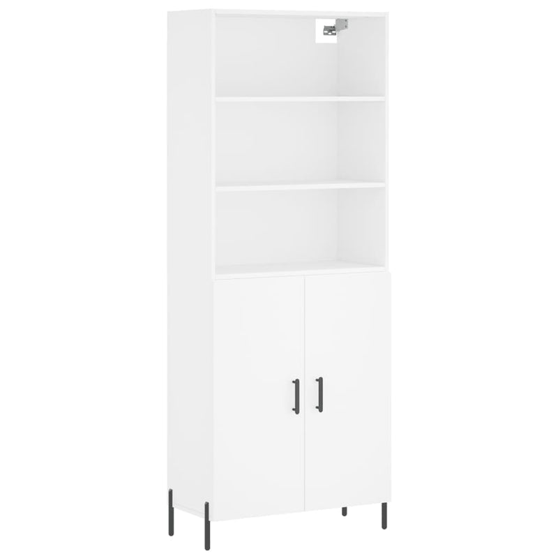 Highboard White 69.5x34x180 cm Engineered Wood