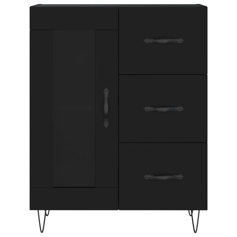 Highboard Black 69.5x34x180 cm Engineered Wood