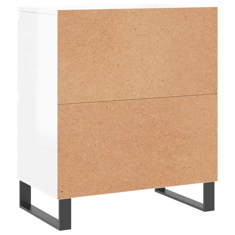 Sideboards 2 pcs High Gloss White Engineered Wood