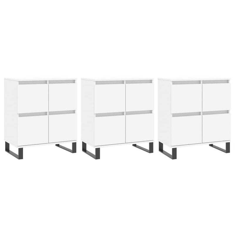 Sideboards 3 pcs White Engineered Wood