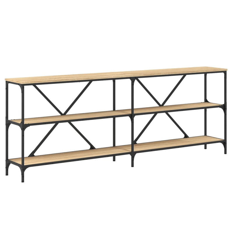 Console Table Sonoma Oak 200x30x75 cm Engineered Wood and Iron