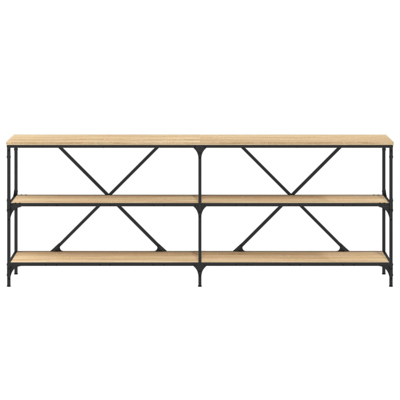 Console Table Sonoma Oak 200x30x75 cm Engineered Wood and Iron