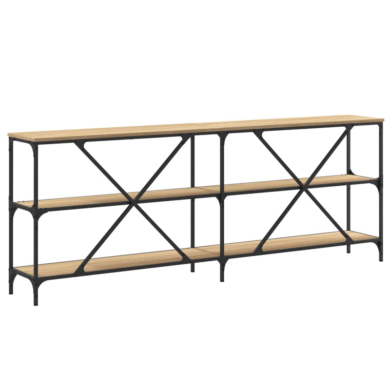 Console Table Sonoma Oak 200x30x75 cm Engineered Wood and Iron