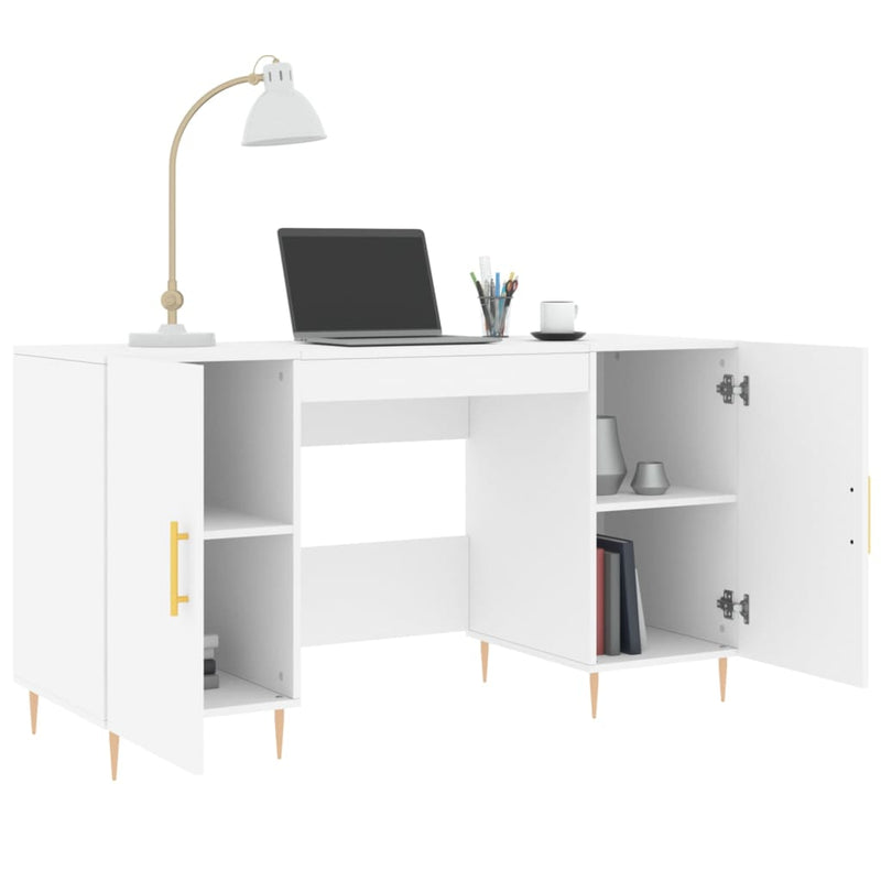 Desk White 140x50x75 cm Engineered Wood