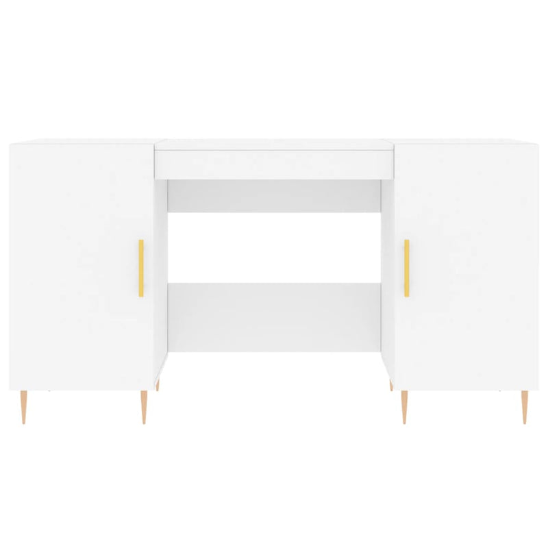 Desk White 140x50x75 cm Engineered Wood