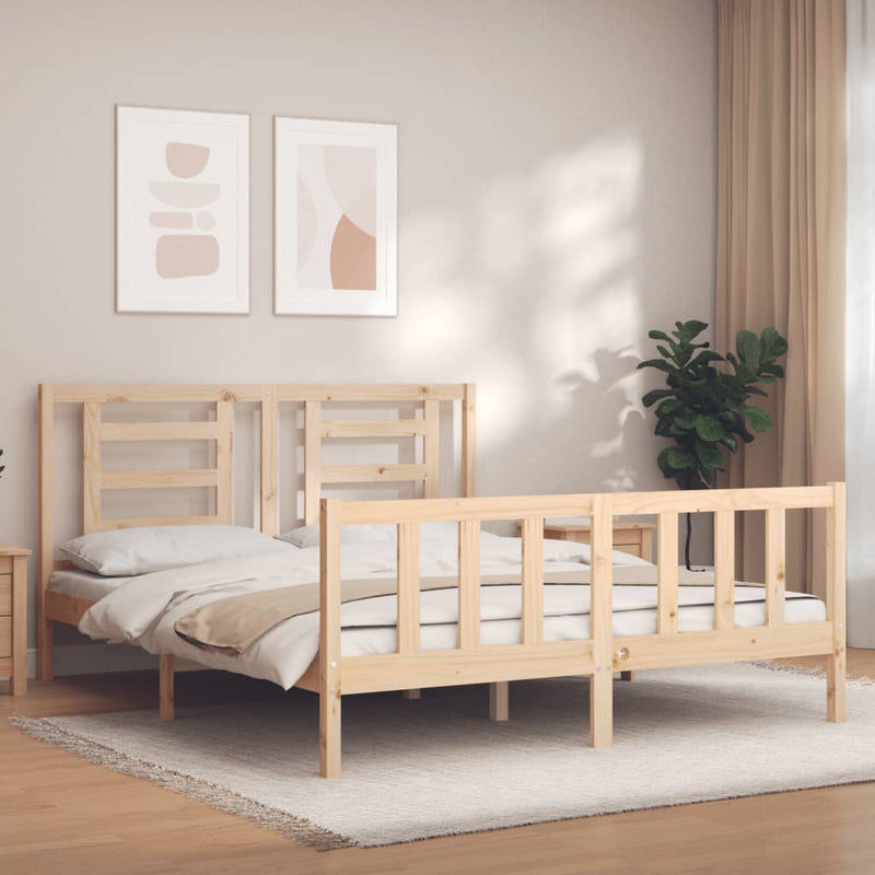 Bed Frame without Mattress 160x200 cm Solid Wood Pine