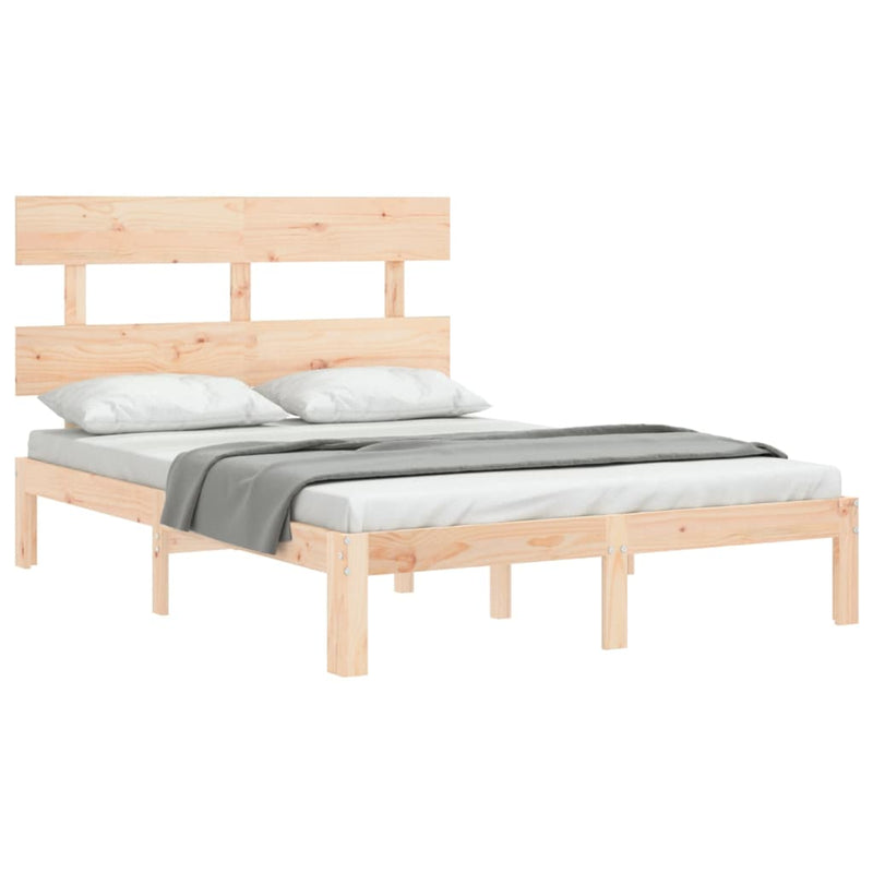 Bed Frame without Mattress Small Double Solid Wood Pine