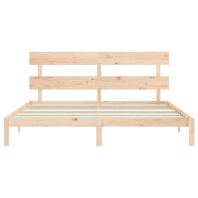 Bed Frame without Mattress 200x200 cm Solid Wood Pine