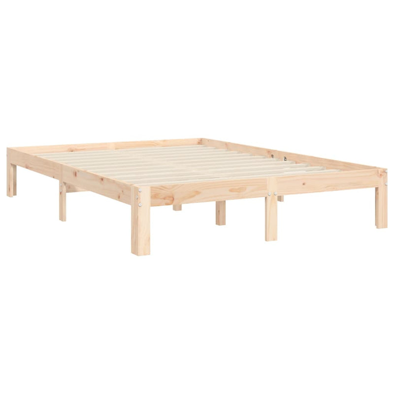 Bed Frame without Mattress 140x200 cm Solid Wood Pine