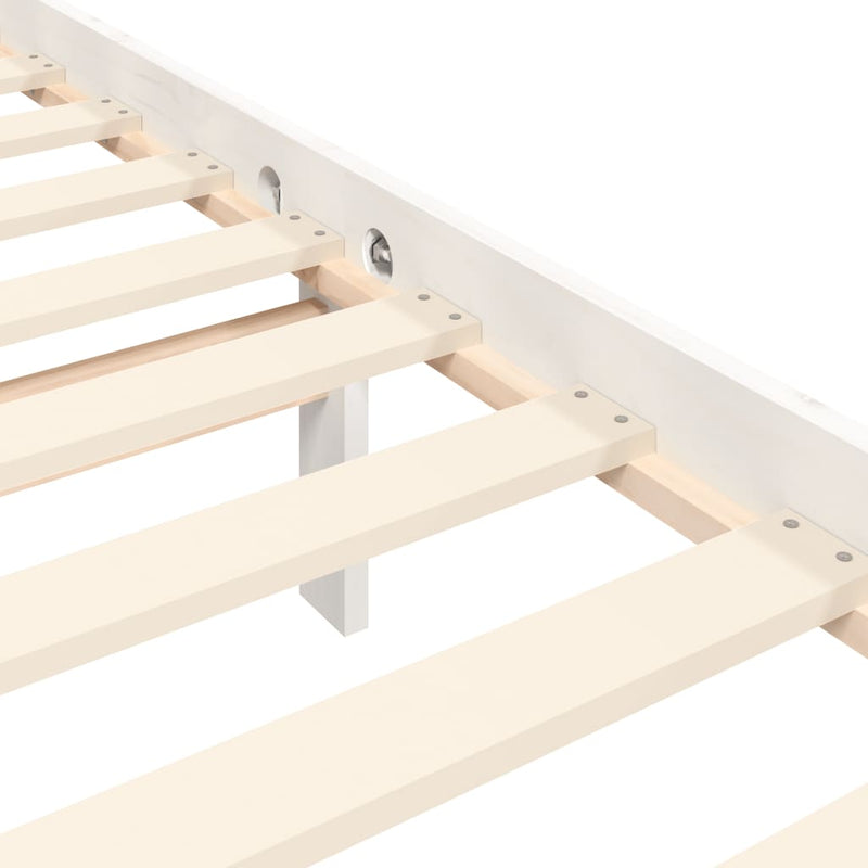 Bed Frame without Mattress White 200x200 cm Solid Wood Pine