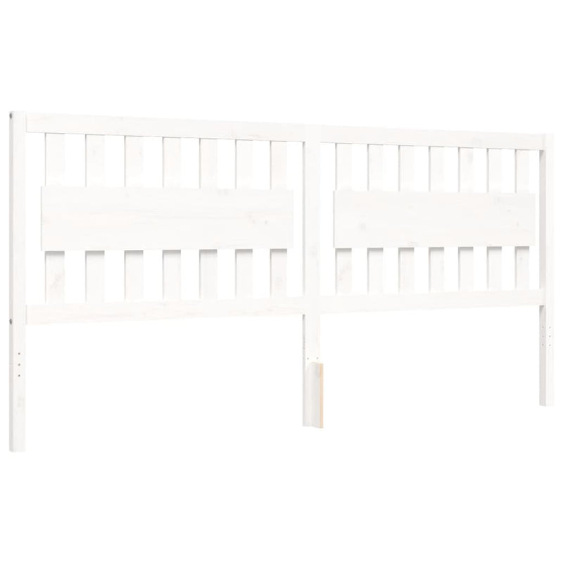 Bed Frame without Mattress White 200x200 cm Solid Wood