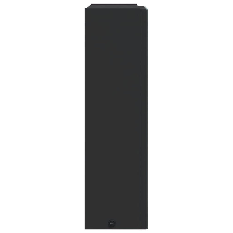 Bathroom Mirror Cabinet with LED Light Black 45x13x52 cm