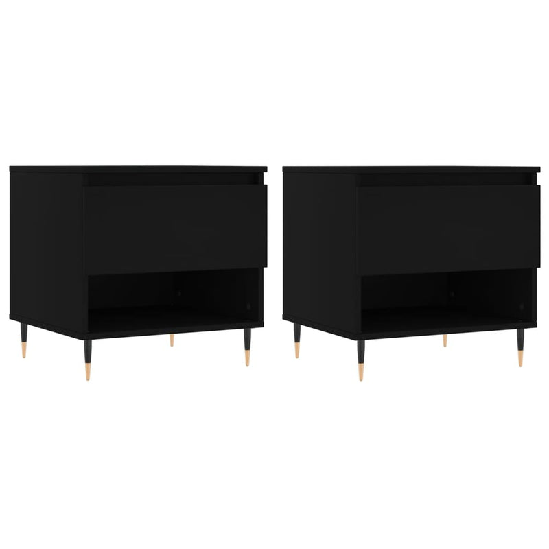 Coffee Tables 2 pcs Black 50x46x50 cm Engineered Wood