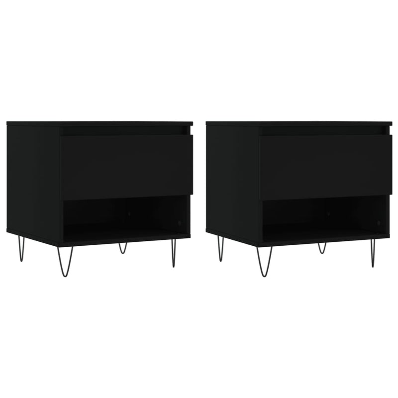 Coffee Tables 2 pcs Black 50x46x50 cm Engineered Wood