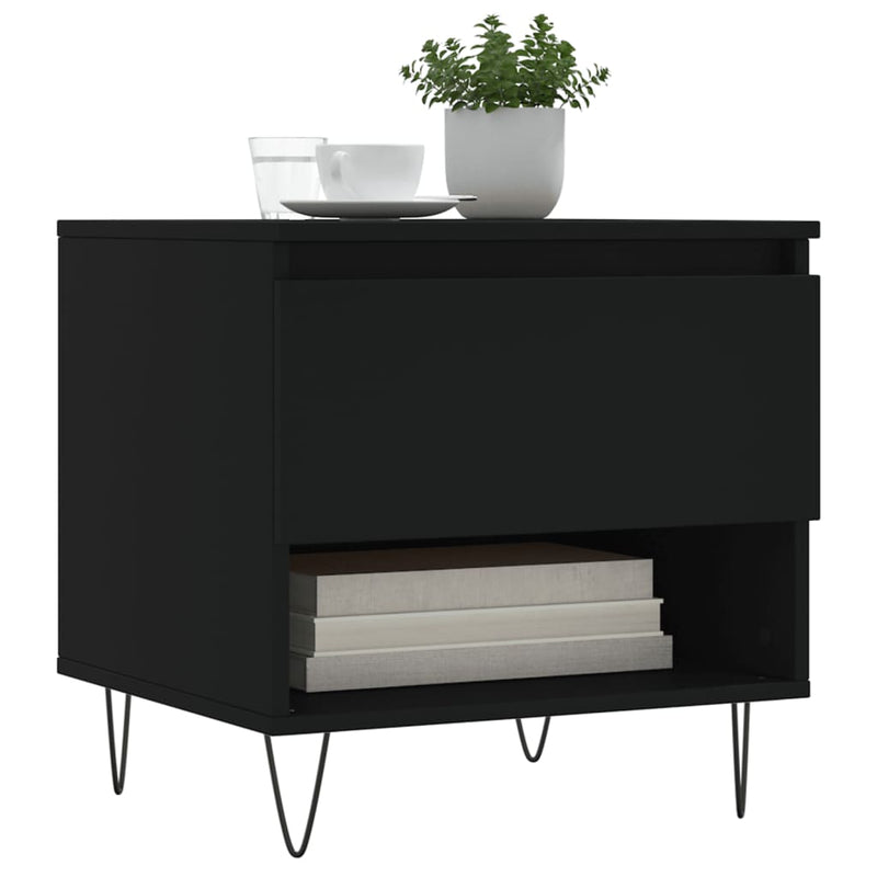 Coffee Tables 2 pcs Black 50x46x50 cm Engineered Wood