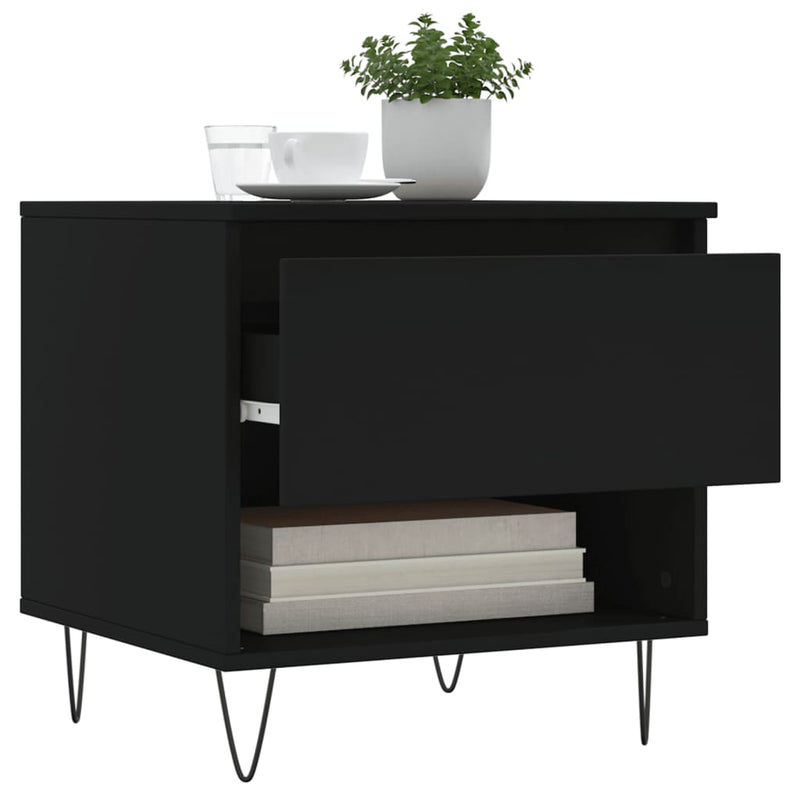 Coffee Tables 2 pcs Black 50x46x50 cm Engineered Wood