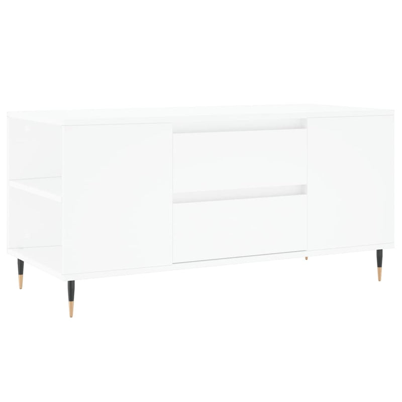 Coffee Table White 102x44.5x50 cm Engineered Wood