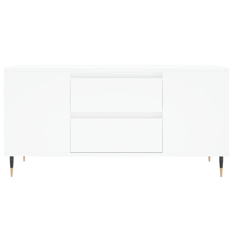 Coffee Table White 102x44.5x50 cm Engineered Wood