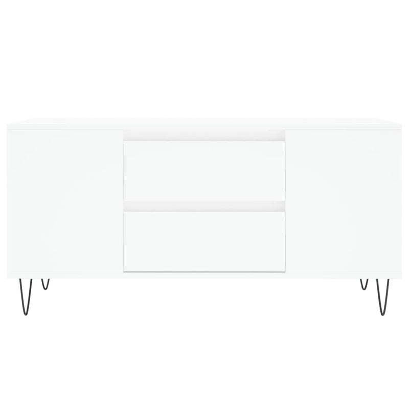 Coffee Table White 102x44.5x50 cm Engineered Wood