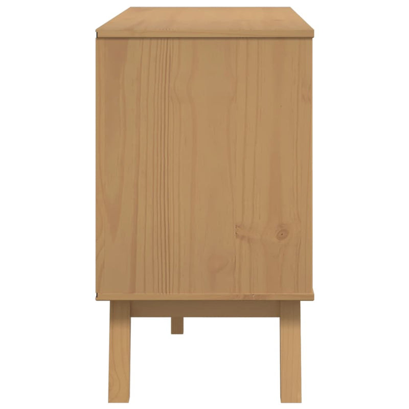 Sideboard OLDEN White and Brown 114x43x73.5 cm Solid Wood Pine