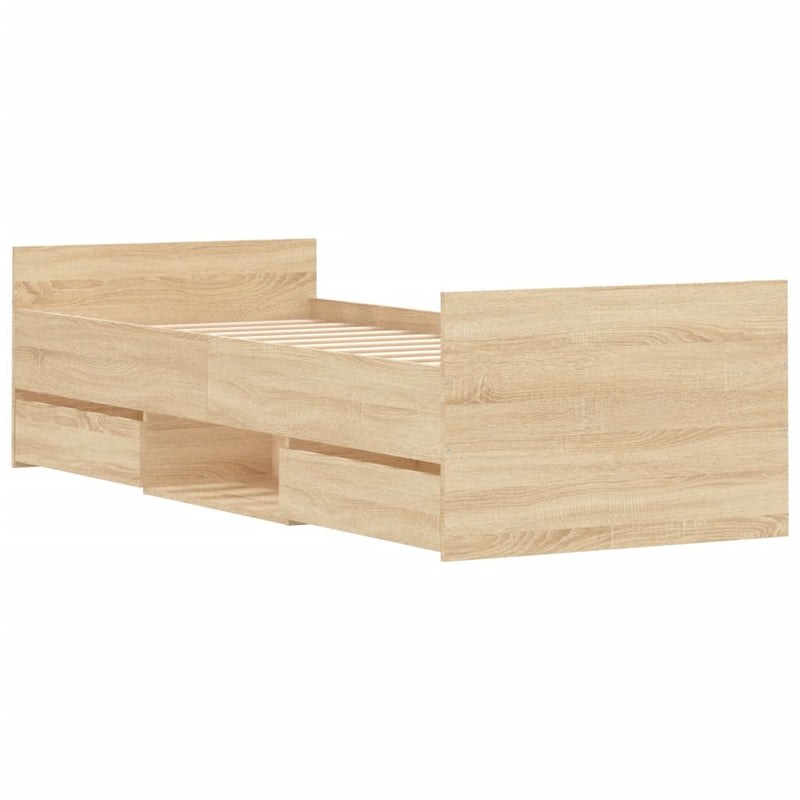 Bed Frame without Mattress Sonoma Oak 75x190 cm Small Single