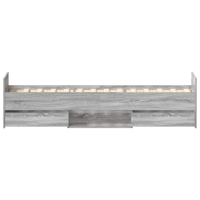 Bed Frame without Mattress Grey Sonoma 75x190 cm Small Single