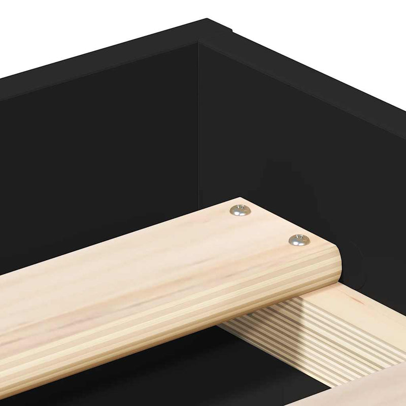 Bed Frame without Mattress Black 120x200 cm