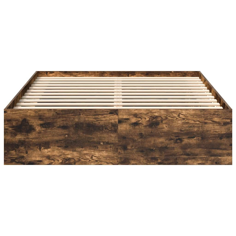 Bed Frame without Mattress Smoked Oak 120x200 cm