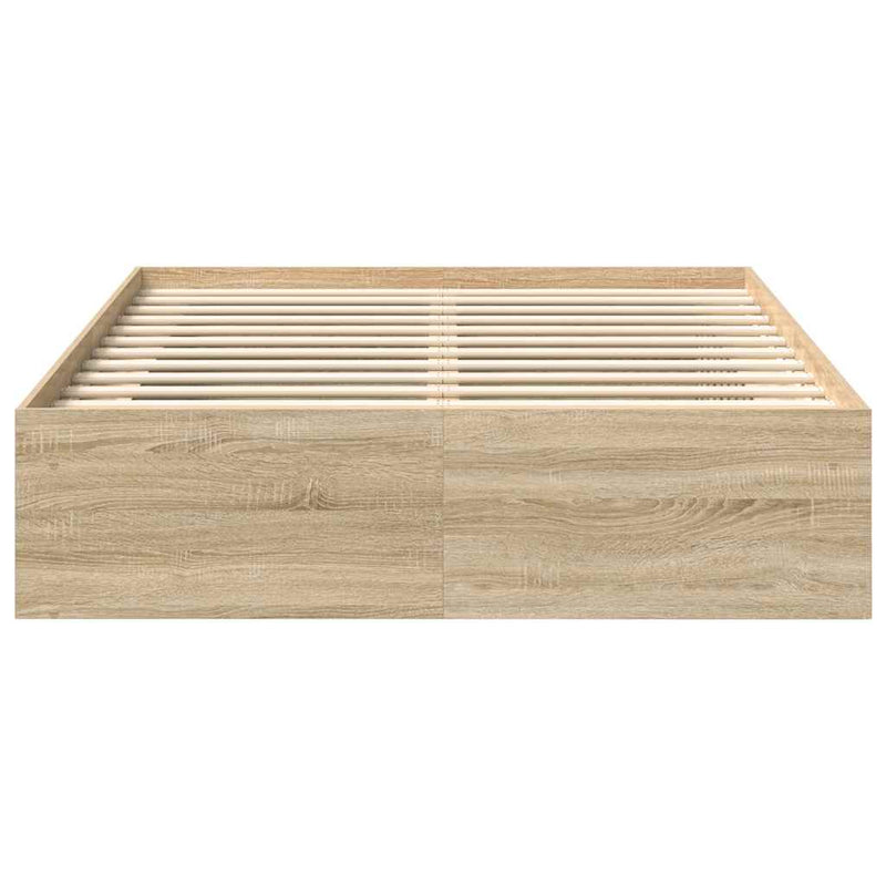 Bed Frame without Mattress Sonoma Oak 140x190 cm