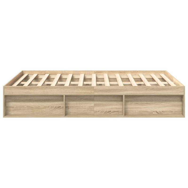 Bed Frame without Mattress Sonoma Oak 140x190 cm