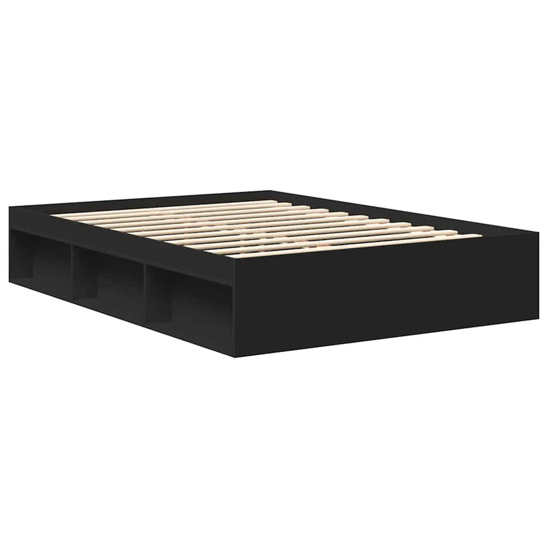 Bed Frame without Mattress Black 135x190 cm Double Double
