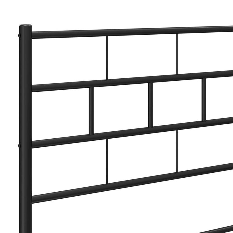 Metal Bed Frame without Mattress with Footboard Black 90x200cm